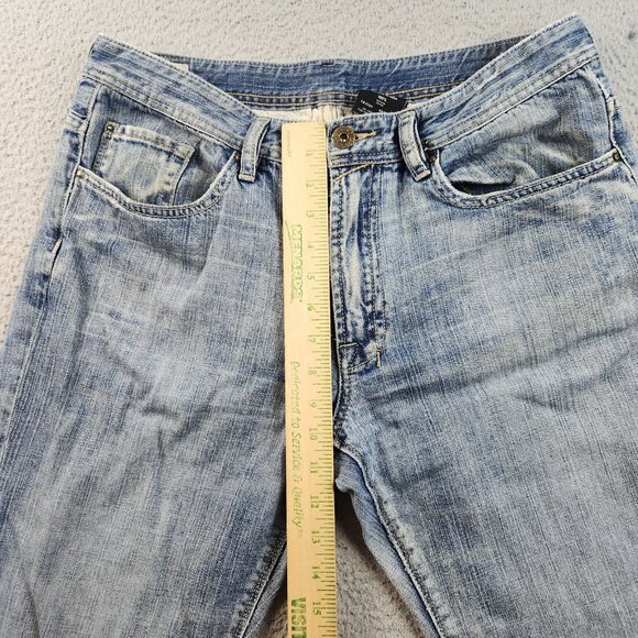 Buffalo Jeans Mens 34x30 Blue Loose Straight Distress Workwear Relaxed Cotton - Picture 6 of 12